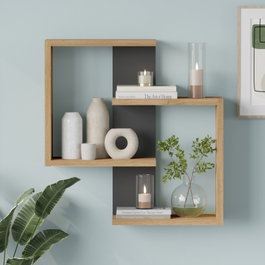 Hanah Home Ars1-Sa Estantería de Pared Roble y Antracita